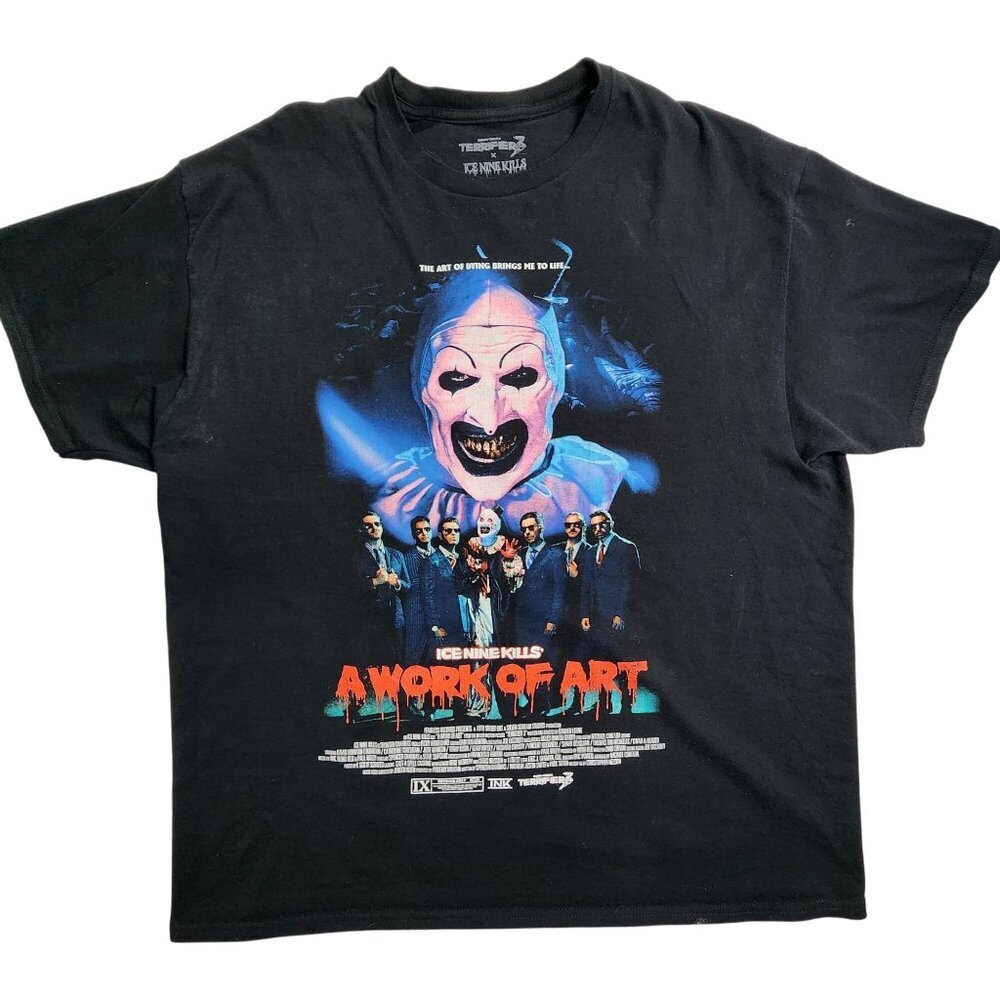 Ice Nine Kills Terrifier 2 A Work Of Art Horror T-Shirt XL Black 100% Cotton Gra